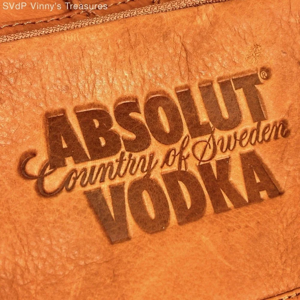 Canyon Outback 90s Absolut Vodka Tan Leather Briefcase Bag NWT